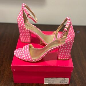New In Box Lilly Pulitzer Pink Tropics Feelin Beachy Strappy Sandal Heels